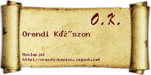 Orendi Kászon névjegykártya